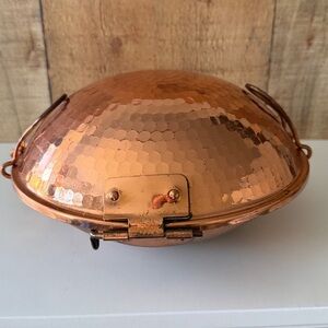 Vintage Portuguese Metalutil Hammered Copper Cataplana